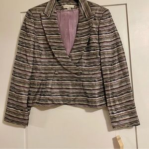 Deadstock vintage Anne Klein striped silk jacket size 10 Union made in USA